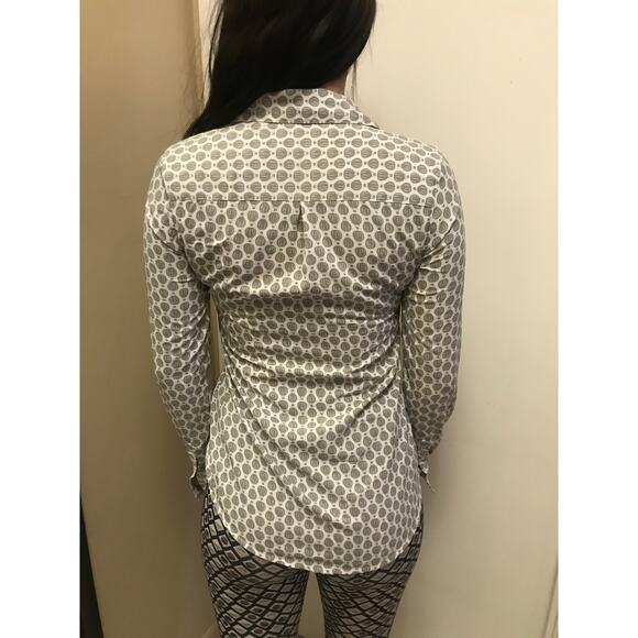 Merona Button Up Long Sleeve Shirt Gray Air Balloon Print - Picture 3 of 14